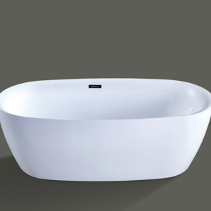 JE-3070A All-White Acrylic Bathtub with Drain Assembly