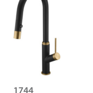 1744 MATTE BLACK + GOLD Kitchen Faucet